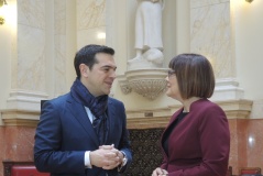 1 February 2017 National Assembly Speaker Maja Gojkovic and Greek Prime Minister Alexis Tsipras
